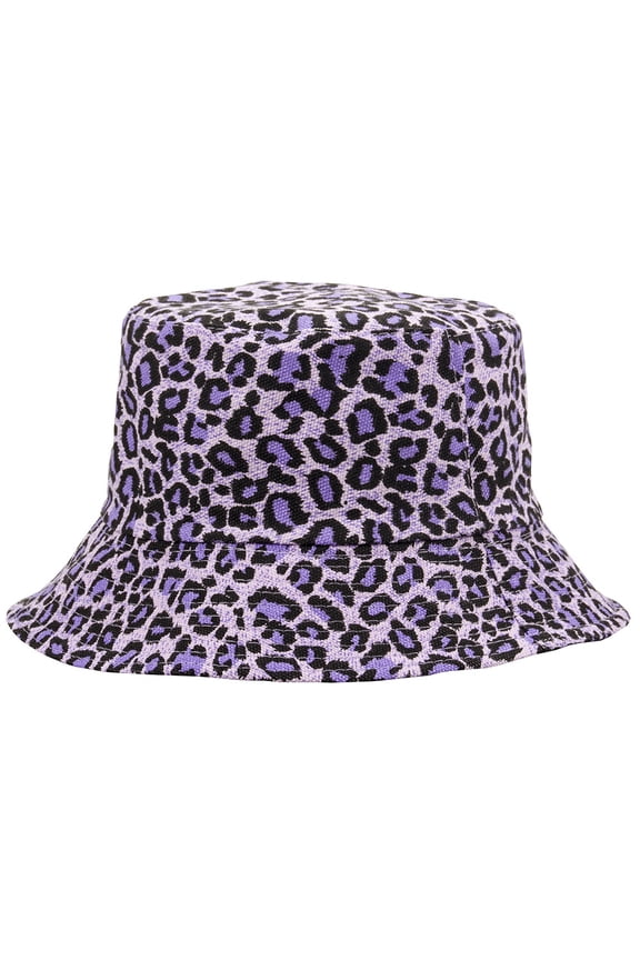1pc Leopard Printing Sun Shade Double Side Bucket Hat Fisherman Hap Fashion