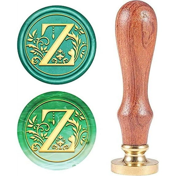 1pc Letter Z Wax Seal Stamp Vintage Alphabet Initial Sealing Wax Stamps Retro 25mm Removable Brass Head