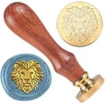 thumbnail image 1 of 1pc Lion Wax Seal Stamp Animals Embossed Stamp Sealing Removable 1" Brass Wax Seal Stamp Head with Wooden Handle, 1 of 9