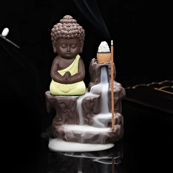 1pc Little Monk Backflow Incense Burner, Creative Home & Teahouse Decor (Without Incense)