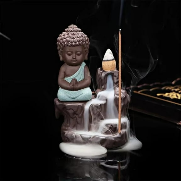 1pc Little Monk Backflow Incense Burner, Creative Home & Teahouse Decor (Without Incense)