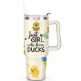 thumbnail image 1 of 1pc Little Yellow Duck 40oz Tumbler with Straw & Handle - Insulated Stainless Steel Cup | Holiday Gift for Man Women (Christmas, Valentine's, Birthday), 1 of 5