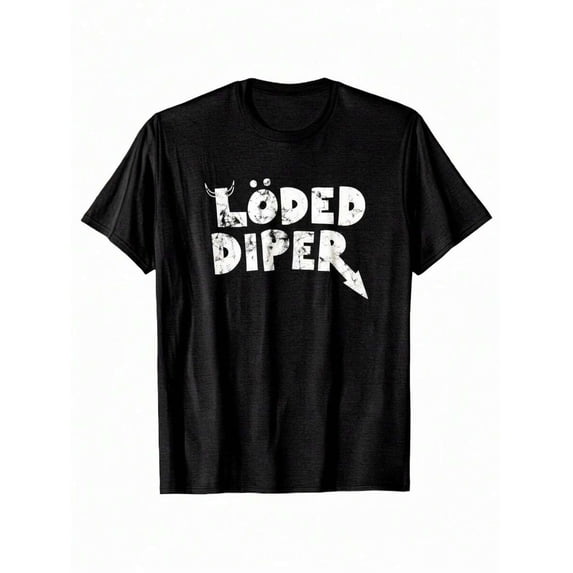 1pc Loded Diper Graphic T-Shirt For Men Women, Funny Tees Gift, Round Neck Short Sleeved T Shirts Tops Men Women Clothing, Casual Tee Gift