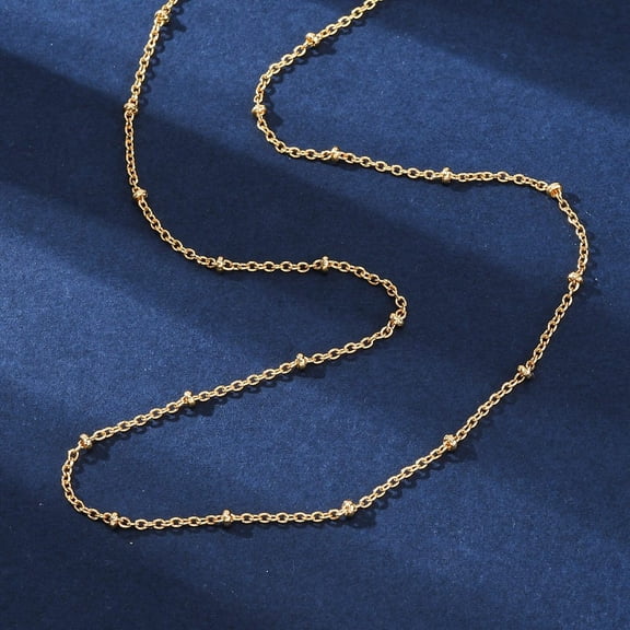 1pc Long-Lasting Brass Cable Chain Necklaces with Lobster Claw Clasp Nickel Free & Lead Free golden 18.1 inch (46cm) 0.9~2mm