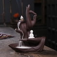 thumbnail image 1 of 1pc Lotus Ceramic Waterfall Incense Holder, Aromatherapy Home & Office Decor (Without Incense), 1 of 7