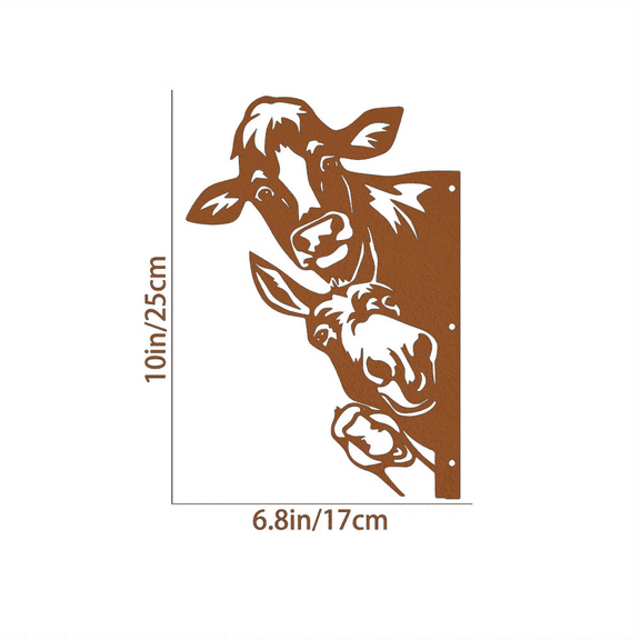 Farm Peeping Animals Metal Art Sculpture: Add Character to Your Garden with This Stylish Home and Wall Decor