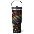 thumbnail image 1 of 1pc Love Is Love 30oz Tumbler with Straw & Handle - Insulated Stainless Steel Cup | Holiday Gift for Man Women (Christmas, Valentine's, Birthday), 1 of 7