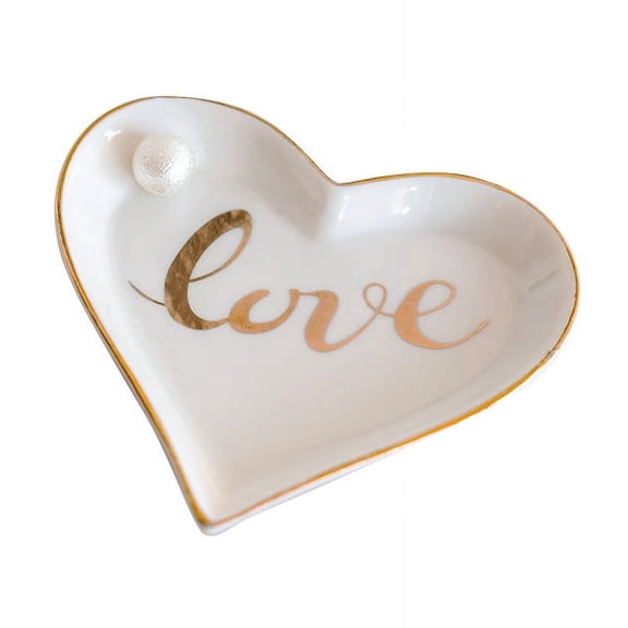 1pc Love Plate Heart Ring Tray Pottery Plate Ceramic Heart Plates Ceramic Plate Love Ring Dinner Plate Snack Serving Platter