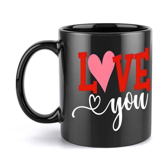 1pc Love You Heart Shaped Ceramic Mug 11oz Ideal Office Family Parties Weddings and Gifts Coffee Cup with Red Heart Design Birthdays and Holidays Coffee Cup Heartshaped Design Dura