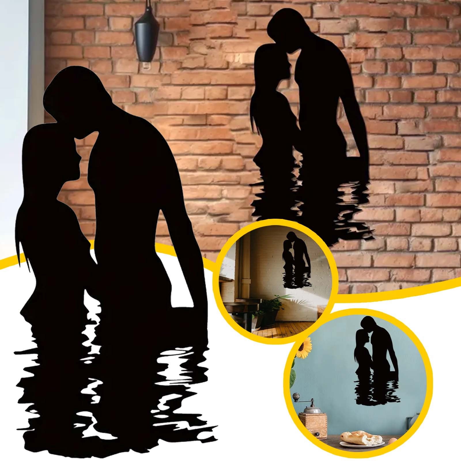 1pc Lover Metal Wall Sculpture Wall Decoration Elegant Wall Decoration