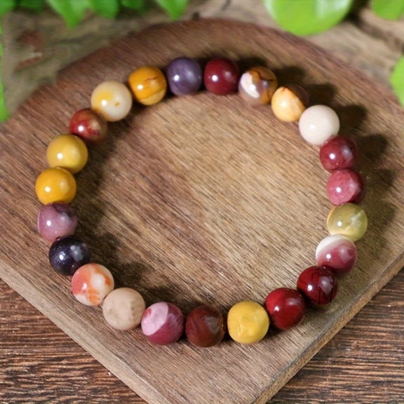 1pc Lucky Bracelet: Natural stone attracts good fortune and abundance, and elastic rope is adjustable in size, making it the perfect gift for family and friends,Black