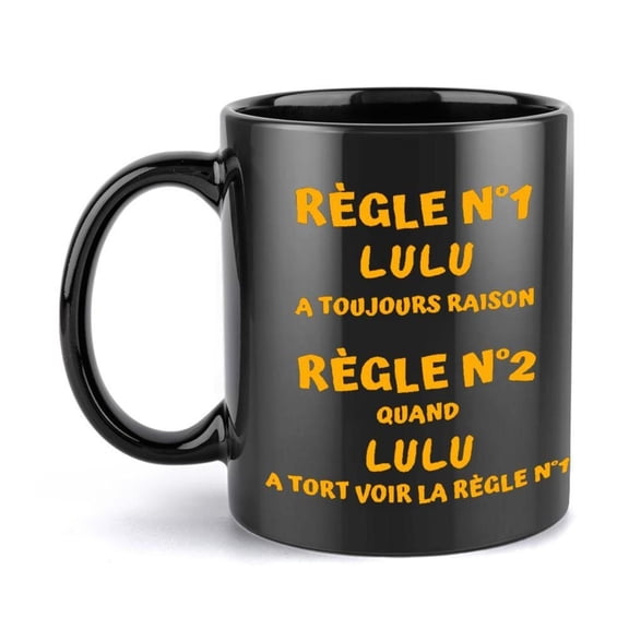 1pc Lulu Coffee Mug with Text Name Personalization 11oz White Ceramic Cup Hot Cold Drinks Coffee Tea Restaurants Offices Use Ideal Men Women Birthday Christmas Halloween