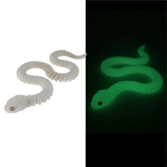 1pc Luminous Green Size: 30 Cm 3D Printed Year Of The Snake Figurine Snake Egg Set With Joints, Animal Model, Simulated Small Snake