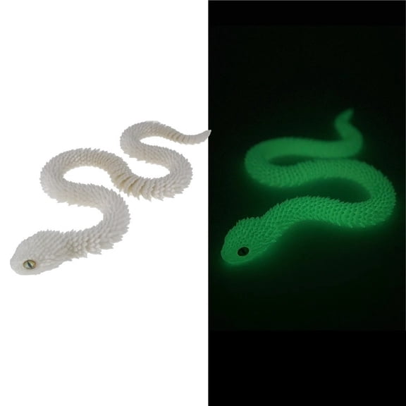 1pc Luminous Green Size: 60cm 3D Printed Year Of The Snake Figurine Snake Egg Set With Joints, Animal Model, Simulated Snake