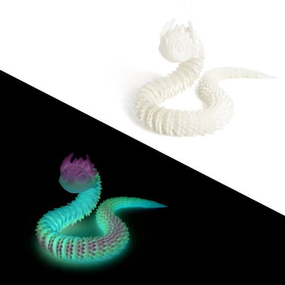 1pc (Luminous Green) White 45cm 3d Printed Snake Joint Movable Viper, Animal Model