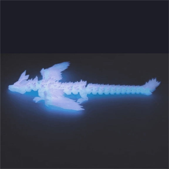 1pc Luminous Rainbow Size: 45*25*5cm 3D Printed Crystal Dragon Multi-Jointed Articulated Winged Figurine Gift