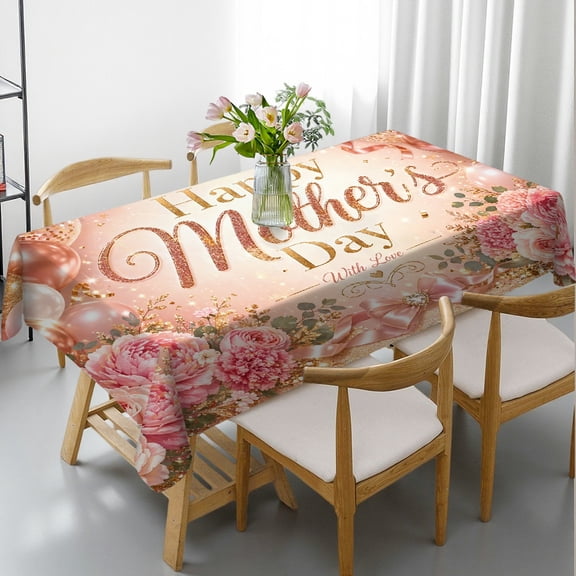 1pc Luxurious Dazzling Glitter Celebration Print Rectangular Tablecloth, 2D Flat Printing Machine-Made, Luxurious Dazzling Glitter Celebration