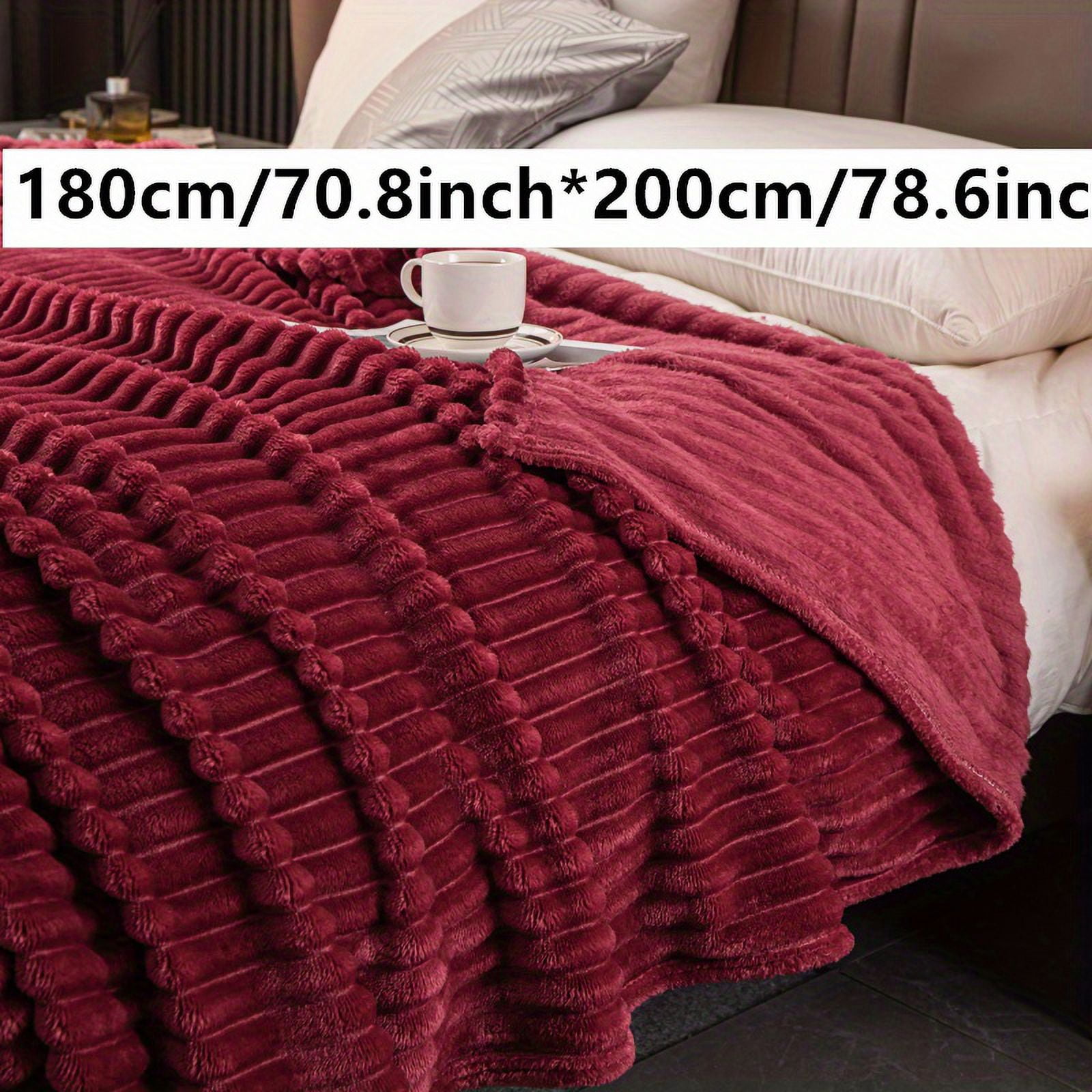 1pc Luxurious Imitation Rabbit Fur Bed Blanket UltraWarm, Soft, Cozy