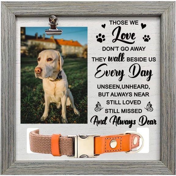 1pc MDF Pet Photo Frames for Tabletop Display Photo Frame Square with Word Gray Butterfly 230x230mm