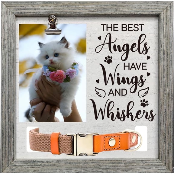 1pc MDF Pet Photo Frames for Tabletop Display Photo Frame Square with Word Gray Paw Mixed Color 230x230mm