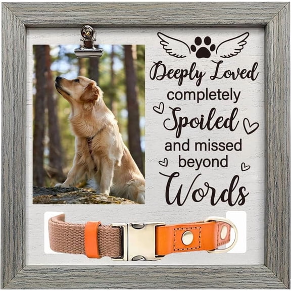 1pc MDF Pet Photo Frames for with Word Gray Wing Tabletop Display Photo Frame Square 230x230mm