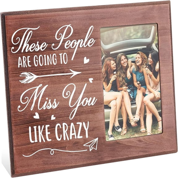 1pc MDF Photo Frames for Tabletop Display Photo Frame Rectangle with Word Arrows Pattern 195x254x12mm