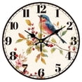 thumbnail image 1 of 1pc MDF Printed Wall Clock for Home Living Room Bedroom Decoration Flat Round Bird 300mm for DIY, 1 of 7