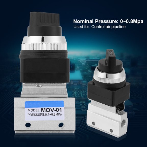 1pc MOV-01 2-position 2-way G1/8 Hand Control Air Pneumatic Mechanical Valve