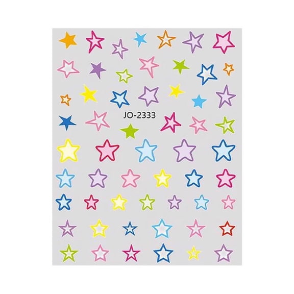 1pc Macaron Color Star Face Nail Stickers Dopamine Festival Makeup Decals