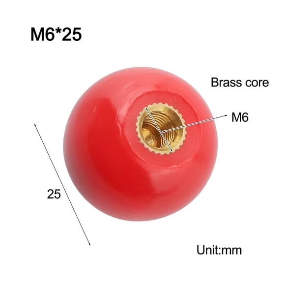 1pc Machine Tool Handle Ball Nut For Lathe Mechanical Equipment Bakelite Ball Brass Core Power Tools Accessories Handle Ball Nut