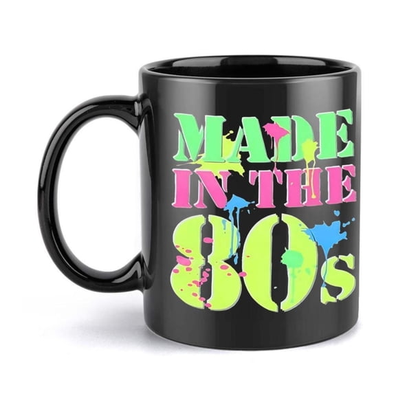 1pc Made in 80s Splatter Ceramic Coffee Mug 11oz Retro Style with Colorful Paint Splashes All Seasons Ideal Friends Family Coffee Mug Playful Design Glossy Finish