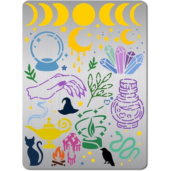 1pc Magic Theme Stainless Steel Metal Cutting Dies Stencils for DIY Scrapbooking/oto Album Decorative Embossing Matte Moon 140x190mm