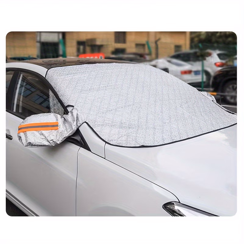 1pc Magnetic Car Sun Shade Foldable Windshield Cover for Summer Heat Winter Snow Universal Front Window Blocker with Reflective Surface