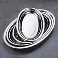 thumbnail image 1 of 1pc Main Dish Oval Plate Deepened Thickened Restaurant Steamed Fish Plate Seafood Grilled Skewers Barbecue Plate Stainless Steel, 1 of 7