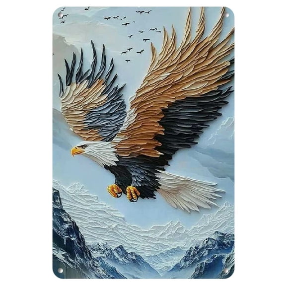 1pc Majestic Eagle Iron Metal Sign 8X12 Inches with an Emotional Color Palette Creates Vibrant Wall Art Suitable for Home Decor in Your Living Room Bar Or Outdoor Space Wall Art Tin Signs