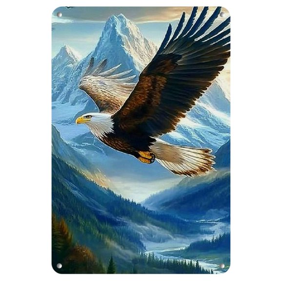1pc Majestic Eagle Iron Metal Sign 8X12 Inches with an Emotional Color Palette Makes Vibrant Wall Art Perfect for Home Decor in Your Living Room Bar Or Outdoor Space Wall Art Tin Signs