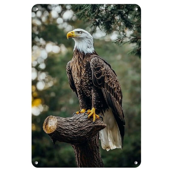 1pc Majestic Eagle Iron Wall Art - 8x12 Inch Vintage Tin Sign with Detailed Nature Scene, Perfect for Home Decor, Christmas & Birthday Gift, Metal Wall Art Decor