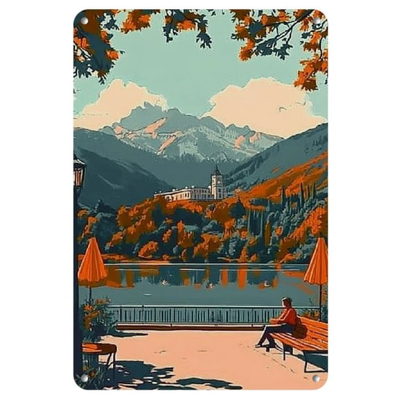 1pc Majestic Eagle & Vibrant Orange Festive Scene Iron Wall Art, 8x12 Inch - Frameless, Retro-Inspired Decor for Living Room, Exhibition & Music Festival Celebrations, Large Wall Decor