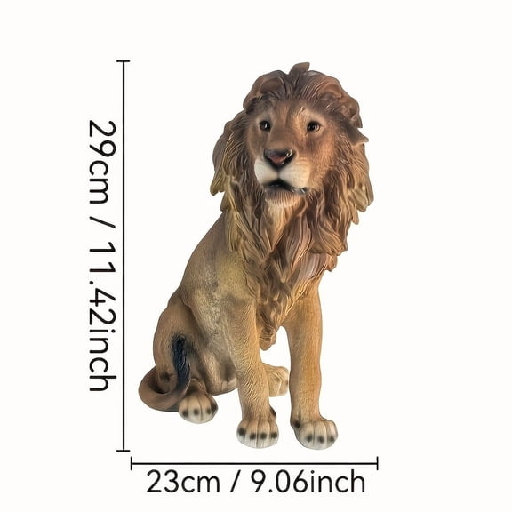 1pc Majestic Standing Lion Statue, Resin Crafted Decor, Realistic Animal Sculpture, Ideal for Outdoor Garden Decor, No Power Required, Perfect for Patio And Lawn Ornament