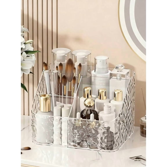 1pc Makeup Storage Box, Lipstick Holder, Cosmetics Organizer For Dressing Table, Cosmetics Organizer, Cosmetics Display Tray, Nail Clipper Storage Box, Office Supplies Storage Rack, Makeup Organizer