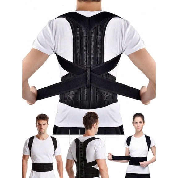 1pc Male And Female Posture Corrector Adjustable And Comfortable Back Support Supports Spine Back Neck Collarbone,S