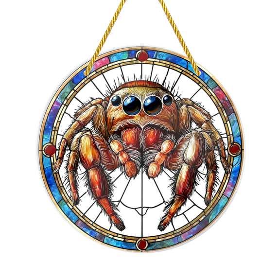 1pc a Male Jumping Spider in a Bohemian Style, Designed As a Suncatcher. This Intricate Window Decoration Serves As an Accent for Bedrooms And Meditation Areas