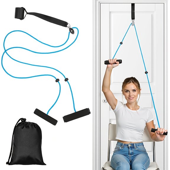 1pc Manual Pull Rope Shoulder Pulley Trainer with System - Portable Corded System Suitable for Gym, Strength Training, Neck & Upper Body Workouts, for Men &, No Power Required, Pull Device
