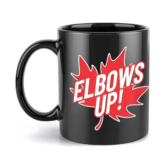 1pc Maple Leaf Design Mug 11oz Ceramic Black with Red Maple Leaf Bold Text Holiday Birthday Christmas or Summer Gifts Holiday Mug Bold Text Mug Durable Mug Maple Leaf Decor