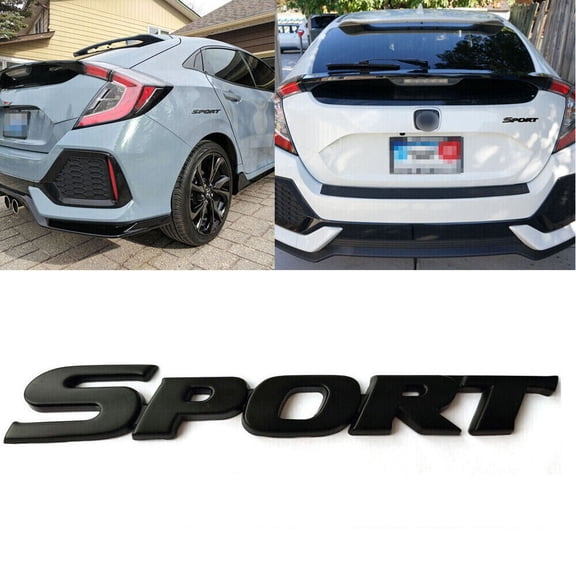 1pc Matte Black SPORT Letter Rear Trunk Badge Emblem Sticker