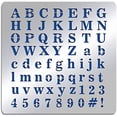 thumbnail image 1 of 1pc Matte Metal Letters Stencils A to Z Alphabet Number Symbol Stencil Template for Painting Wood Burning, 1 of 9