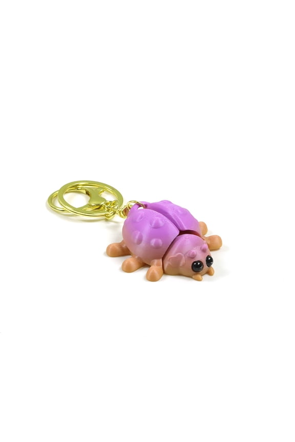 1pc Matte Rainbow Candy Size: 5*5*2cm 3D Printed Cute Ladybug Keychain Ornament