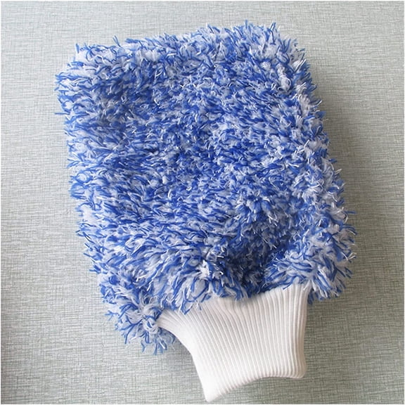 1pc Maximum Mitt High Density Auto Wash Cloth Ultra Super Absorbancy Car Sponge Plush Glove Microfiber Cleaning Towel (Color : Blue(type1))