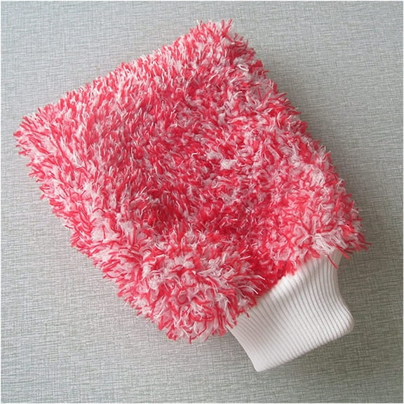 1pc Maximum Mitt High Density Auto Wash Cloth Ultra Super Absorbancy Car Sponge Plush Glove Microfiber Cleaning Towel (Color : Red(type1))