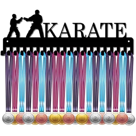 1pc Medal Holder Display Hanger Rack Sports Karate Metal Wall Mount with 20 Hooks for Race Football